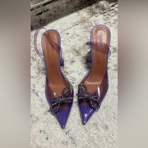 Purple pvc crystal heels